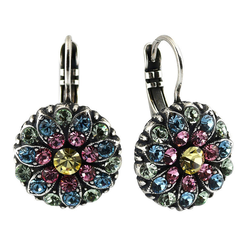Mariana Jewelry Spring Flowers Earrings, Silver Plated with crystal, Nature Collection MAR-E-1029 2141 SP6