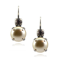 Mariana Jewelry Silver Plated Petite Round crystal Drop Earrings in Pearl and Crystal