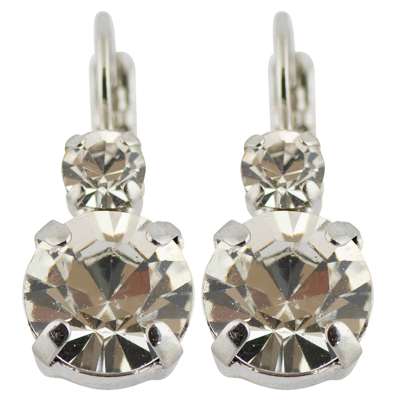 Mariana On A Clear Day Round Drop Earrings, Rhodium Plated
