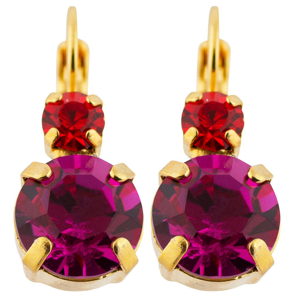 Mariana Jewelry Hibiscus Earrings, Gold Plated with Crystal, Tea Time Collection