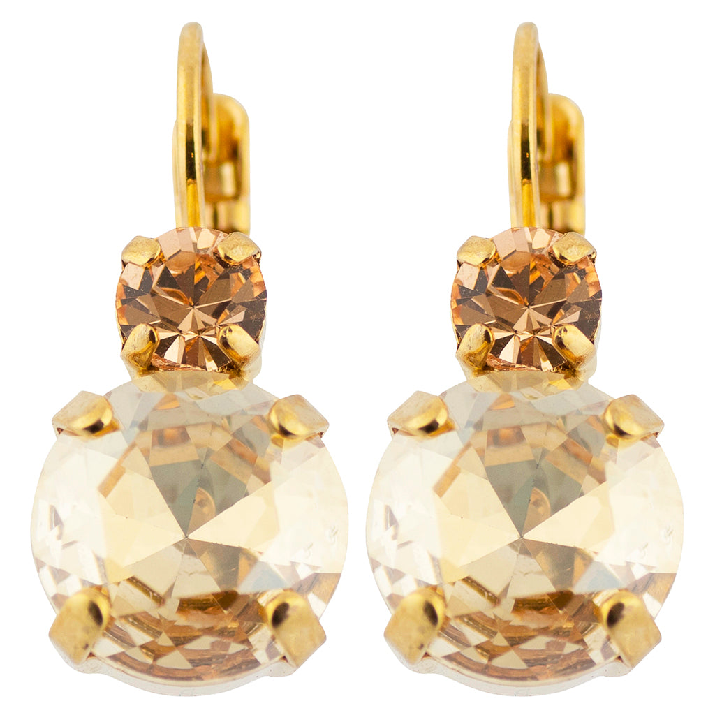 Mariana Jewelry Chai Earrings, Gold Plated with Crystal, Tea Time Collection