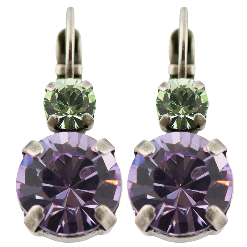 Mariana Jewelry Matcha Earrings, Silver Plated with Crystal, Tea Time Collection