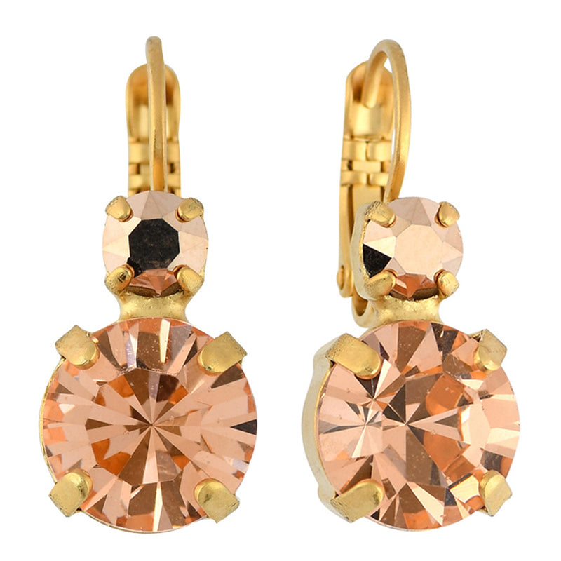 Mariana Jewelry Caramel Earrings, Gold Plated with crystal, Nature Collection MAR-E-1037 137 YG6