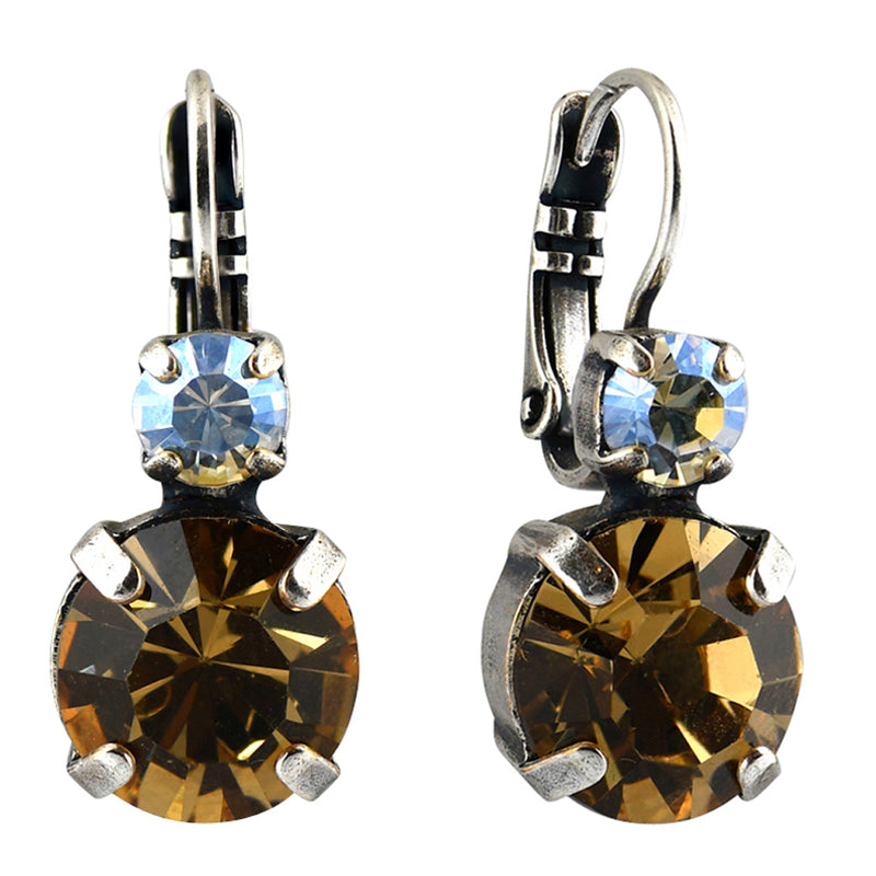 Mariana Jewelry Champagne and Caviar Earrings, Silver Plated with crystal, Nature Collection MAR-E-1037 3911 SP6