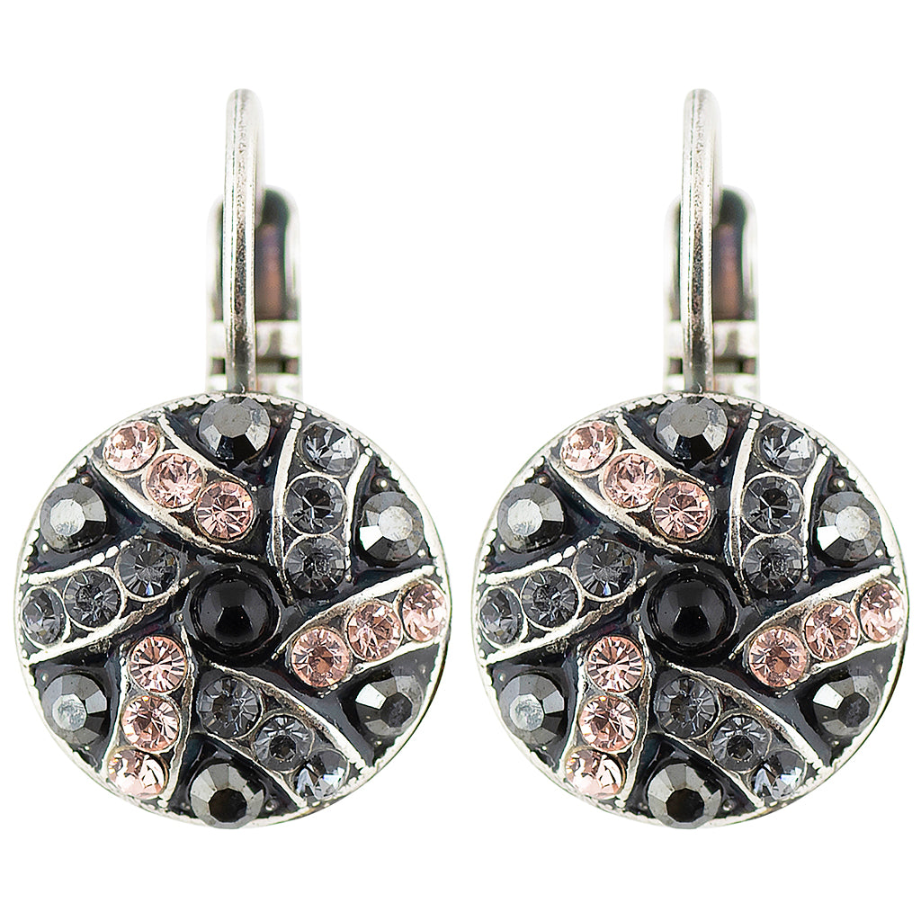 Mariana Jewelry"Black Velvet" Rhodium Plated Crystal Petite Shield Drop Earrings