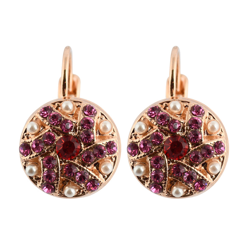 Mariana Rose Gold Plated Crystal Petite Shield Drop Earrings