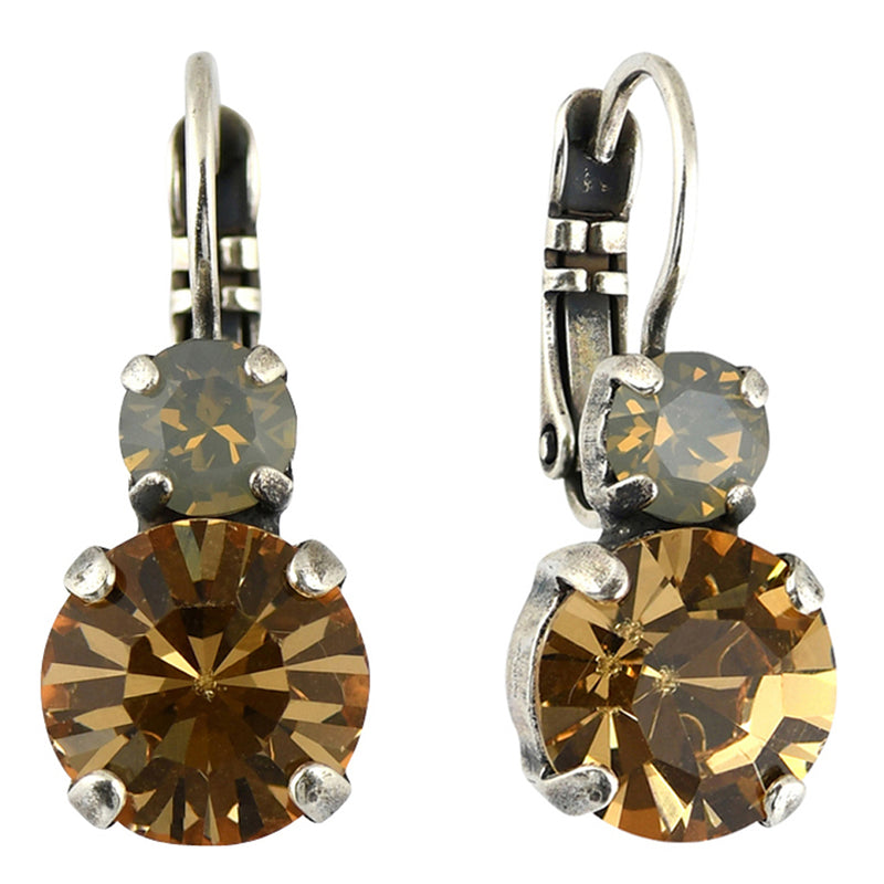 Mariana Jewelry Champagne and Caviar Earrings, Silver Plated with crystal, Nature Collection MAR-E-1062 3911 SP6