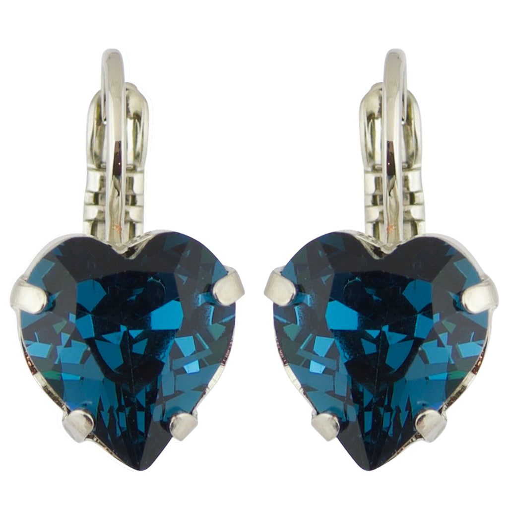Mariana Rhodium Plated Heart Crystal Drop Earrings