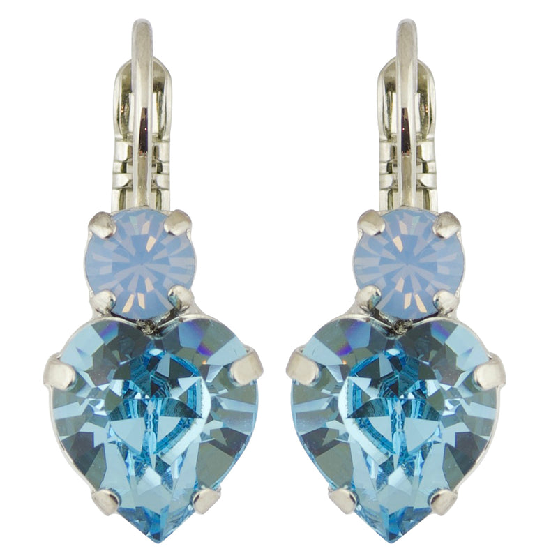 Mariana Rhodium Plated Crystal Encrusted Heart Earrings 