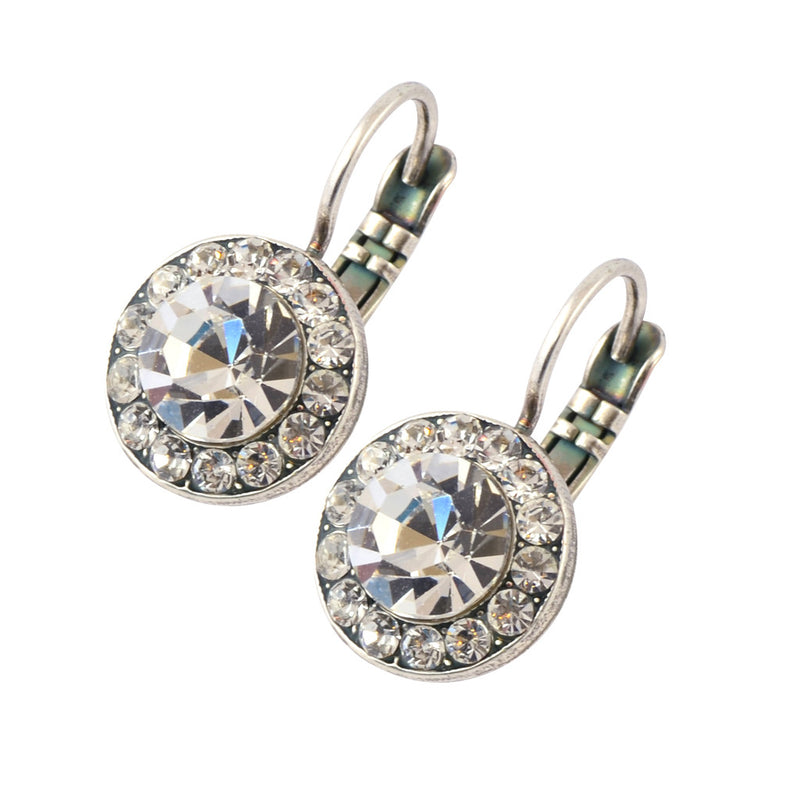 Mariana Jewelry On A Clear Day Silver Plated crystal Petite Circle Drop Earrings