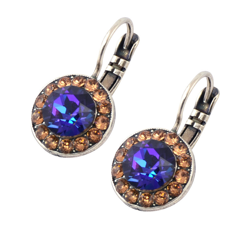 Mariana Jewelry Penelope Silver Plated crystal Petite Circle Drop Earrings