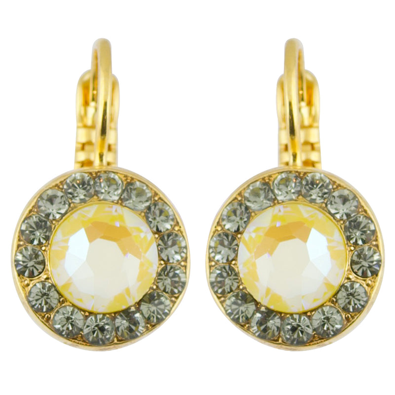 Mariana "Painted Lady" Gold Plated Petite Circle Crystal Drop Earrings