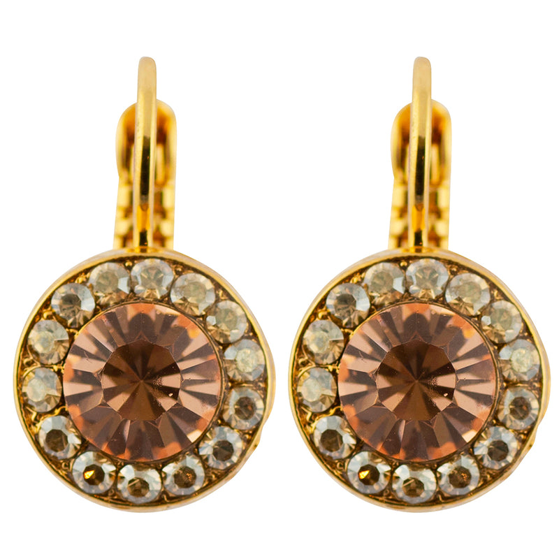 Mariana Jewelry Chai Gold Plated Petite Circle Crystal Drop Earrings, Tea Time Collection