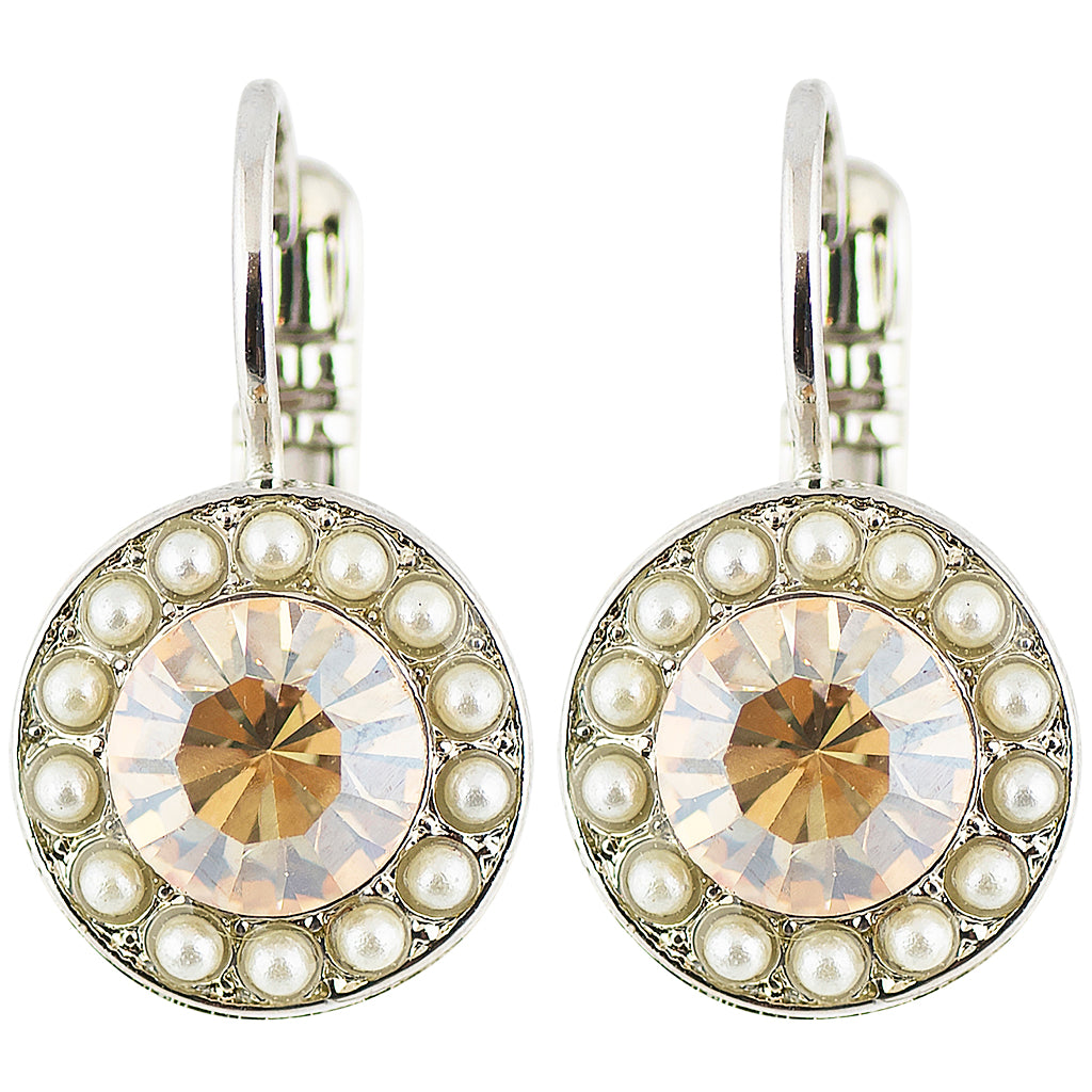 Mariana Jewelry"Butter Pecan" Rhodium Plated Petite Circle Drop Earrings