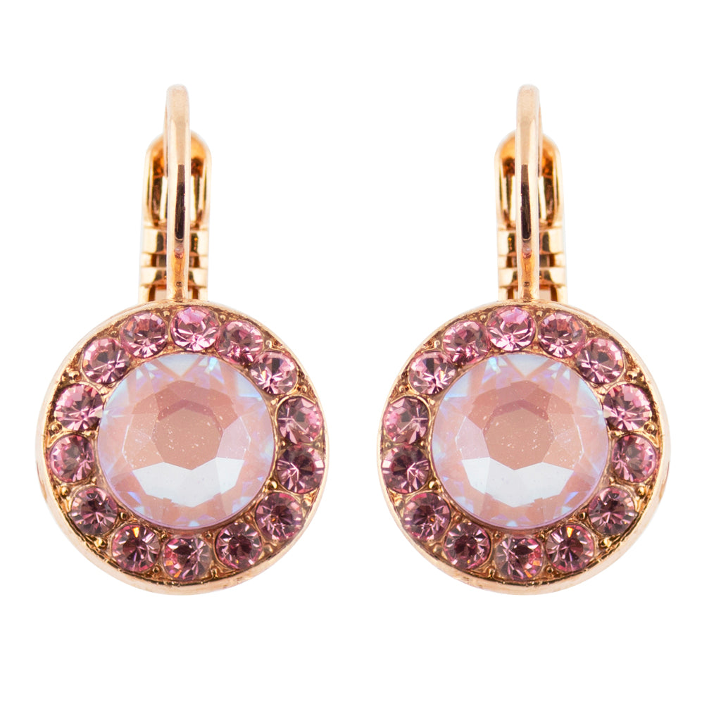 Mariana Lavender Rose Gold Plated Crystal Petite Circle Drop Earrings