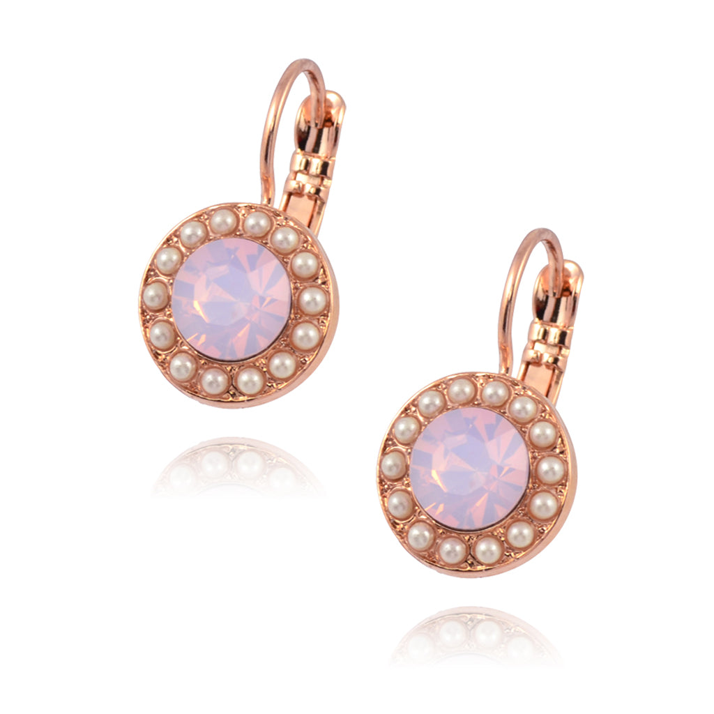 Mariana Jewelry "Jamaica" Rose Gold Plated Crystal Petite Circle Drop Earrings