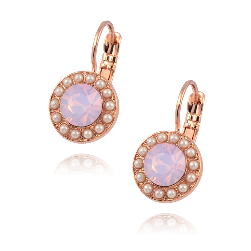 Mariana Jewelry "Jamaica" Rose Gold Plated Crystal Petite Circle Drop Earrings