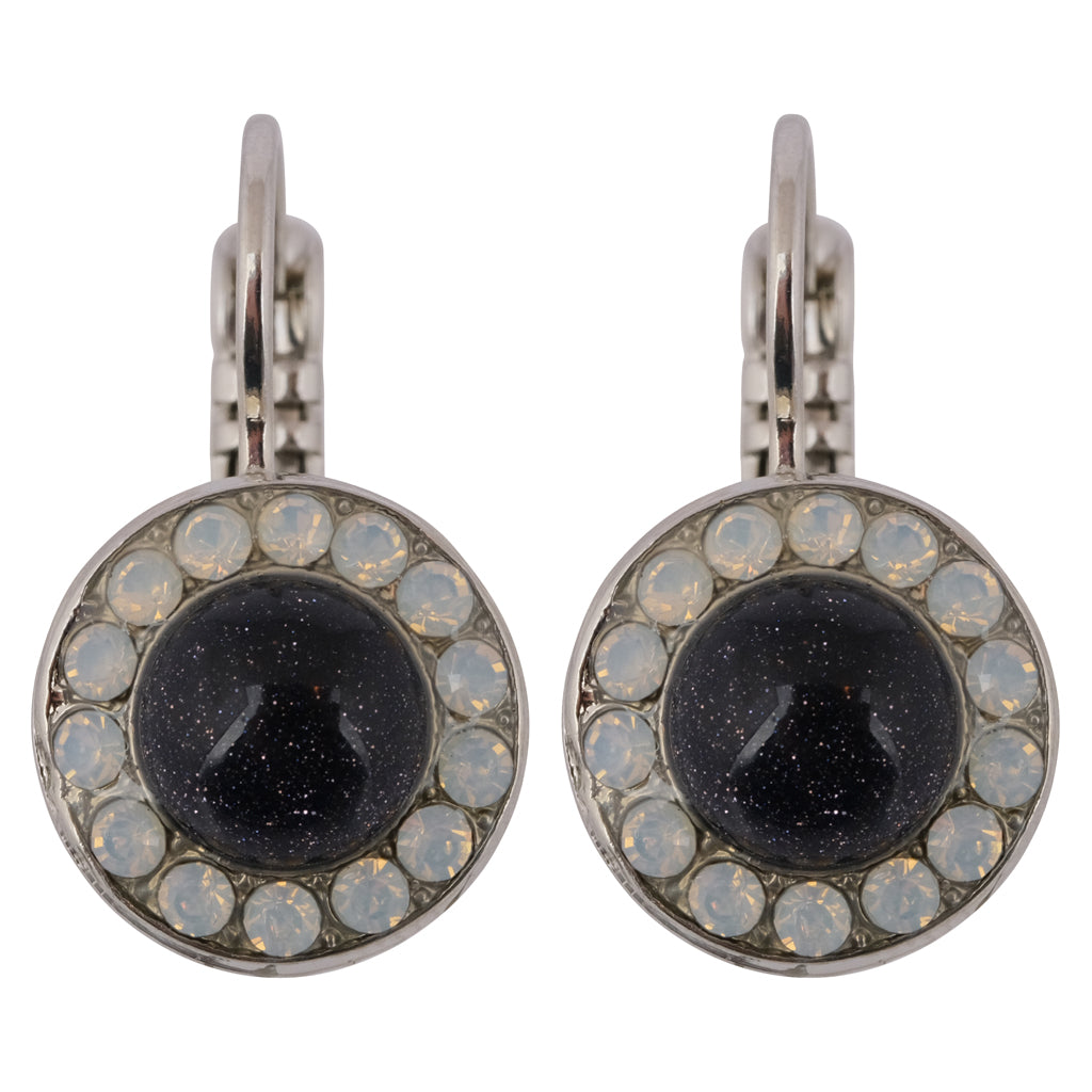 Mariana "Nightfall" Rhodium Plated Crystal Petite Circle Drop Earrings