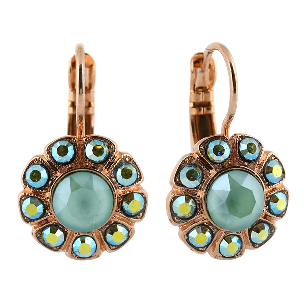 Mariana Jewelry Fern Earrings, Rose Gold Plated with crystal, Nature Collection MAR-E-1131 2143 RG6
