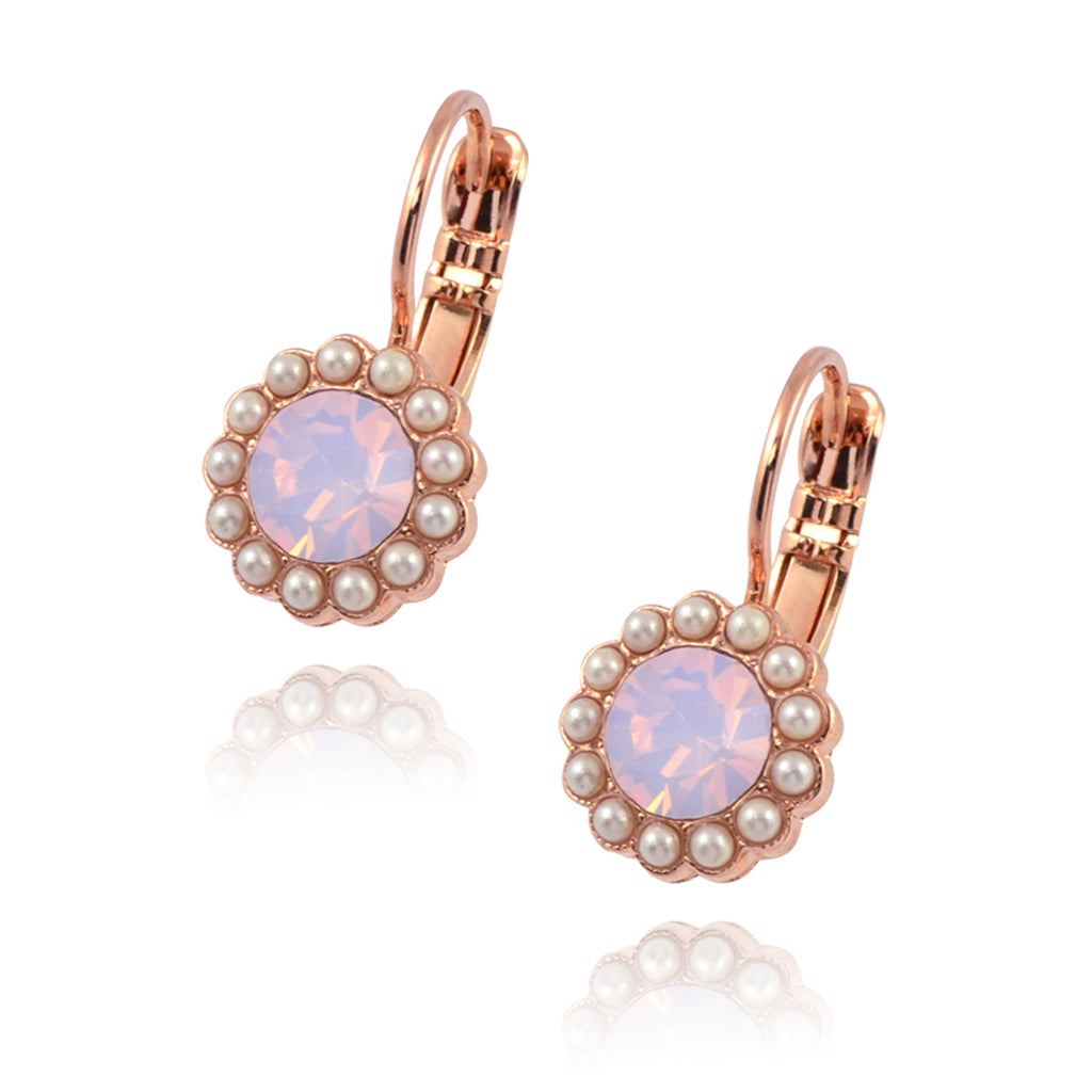 Mariana Jewelry Jamaica Rose Gold Plated Round Flower Drop Earrings 1133 212-1