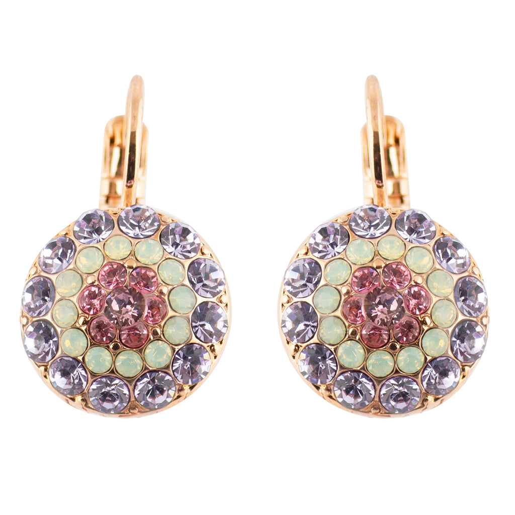 Mariana "Lavender" Rose Gold Plated Circle Crystal Drop Earrings