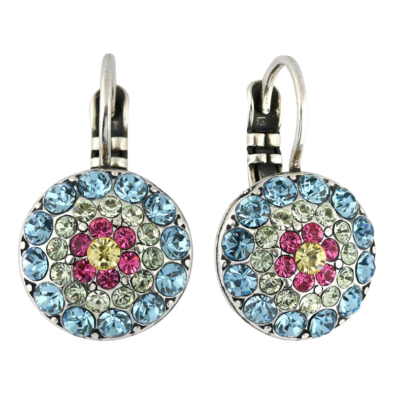 Mariana Jewelry Spring Flowers Earrings, Silver Plated with crystal, Nature Collection MAR-E-1141 2141 SP6