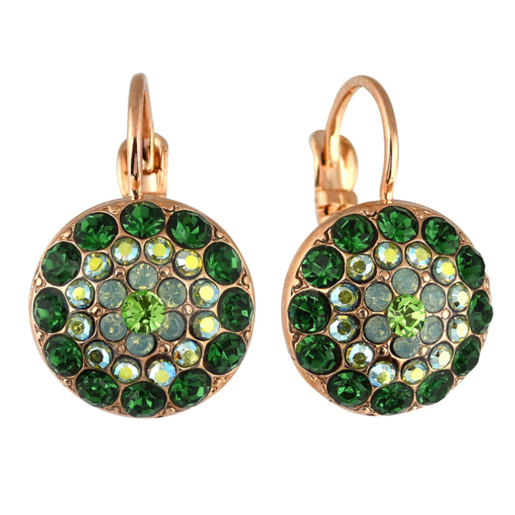 Mariana Jewelry Fern Earrings, Rose Gold Plated with crystal, Nature Collection MAR-E-1141 2143 RG6