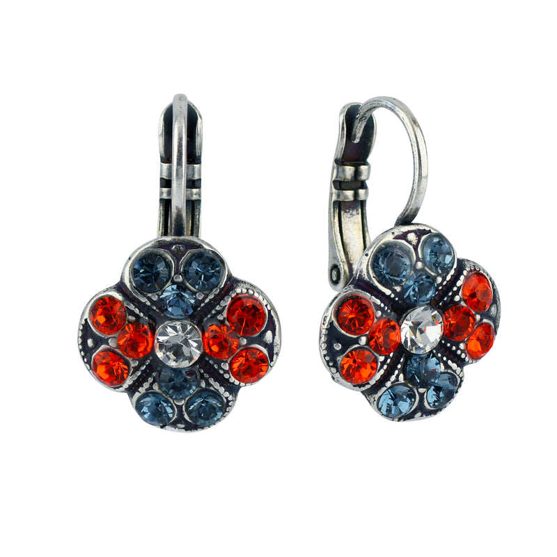 Mariana Jewelry "Gelato" Silver Plated Crystal Clover Drop Earrings