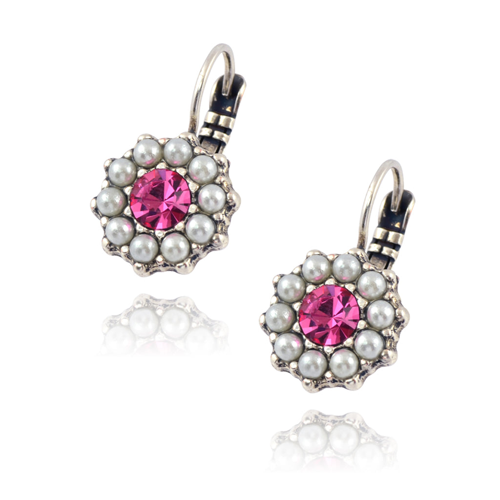 Mariana Jewelry Silver Plated Crystal Flower Drop Earrings 1157 M48209