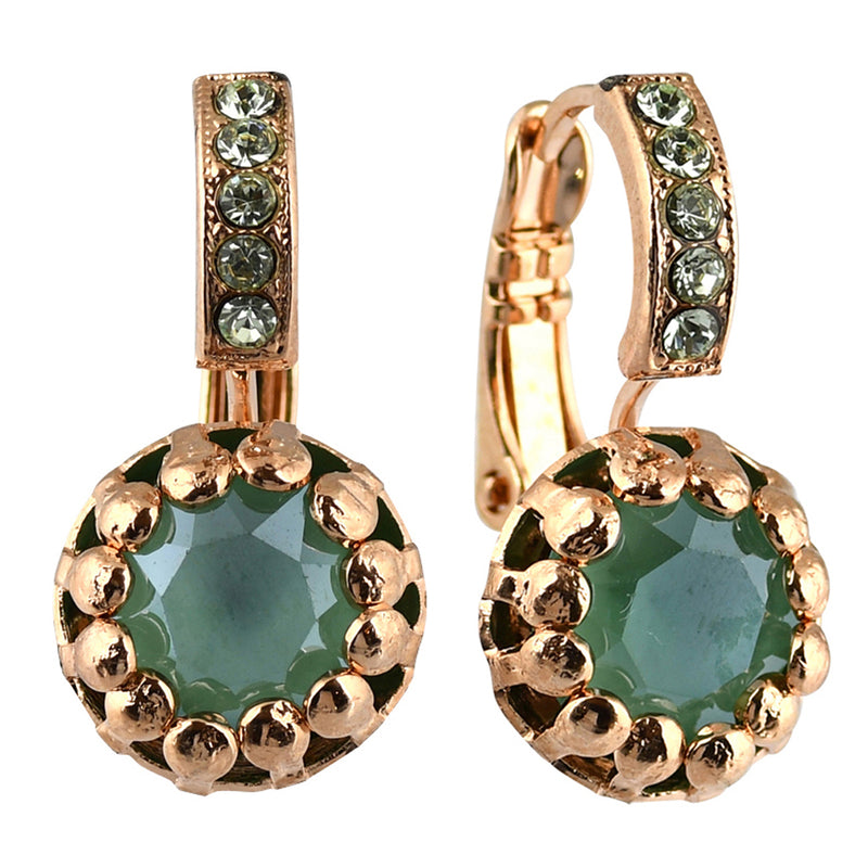 Mariana Jewelry Fern Earrings, Rose Gold Plated with crystal, Nature Collection MAR-E-1160 2143 RG6