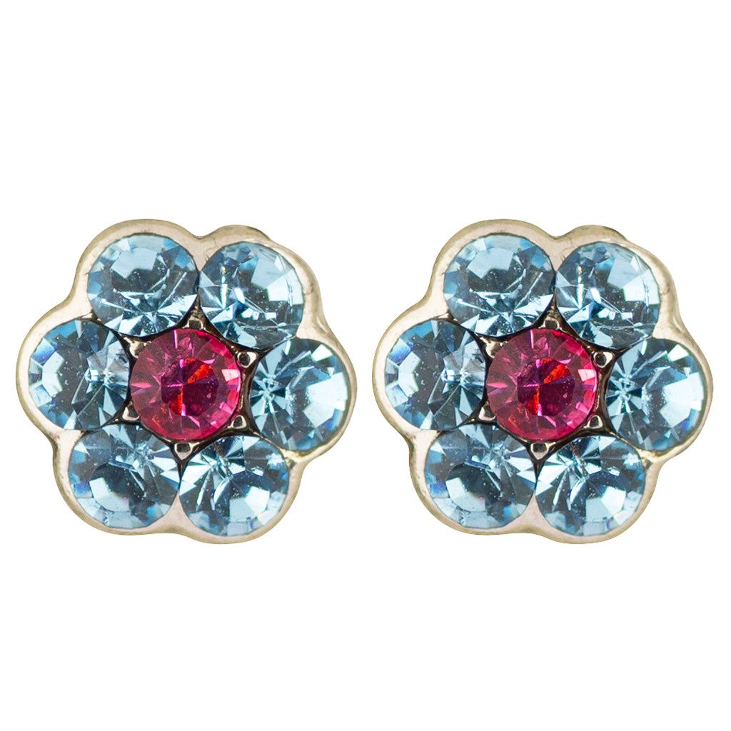 Mariana Jewelry Spring Flowers Silver Plated Petite Flower Crystal Post Earrings
