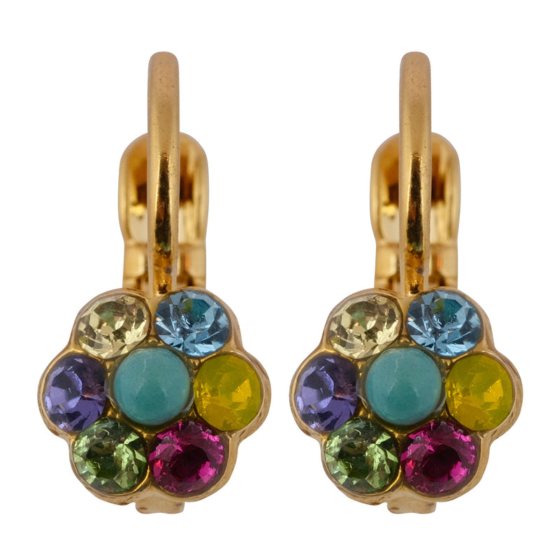 Mariana "Cuba" Gold Plated Flower Dangle Earrings