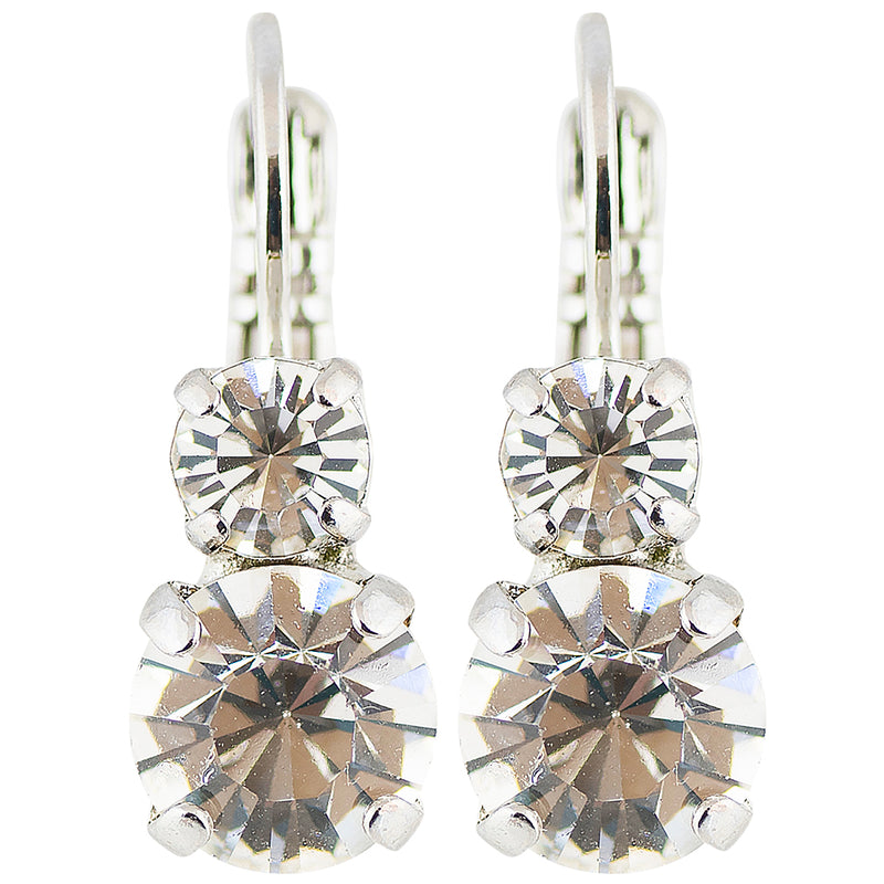 Mariana Jewelry On A Clear Day Rhodium Plated Crystal Rondelle Drop Earrings