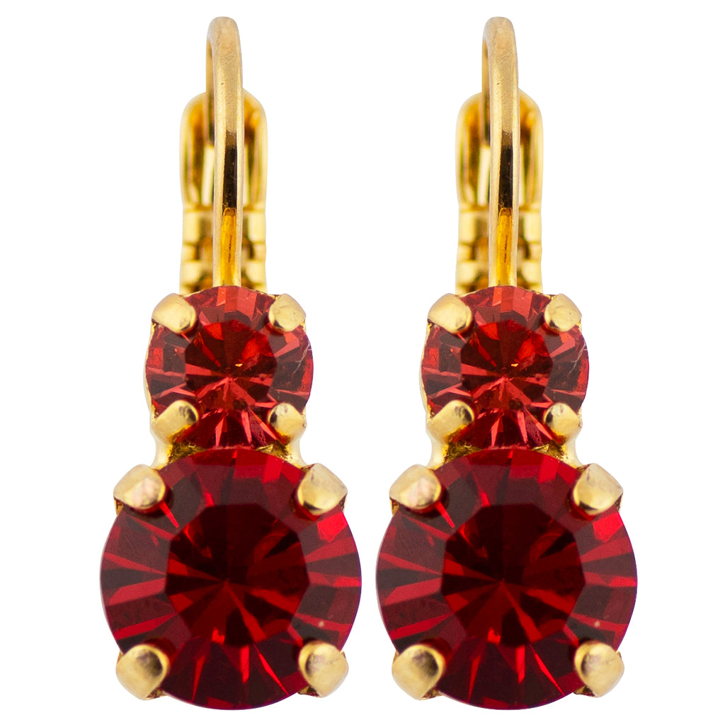 Mariana Jewelry Hibiscus Gold Plated Crystal Rondelle Drop Earrings, Tea Time Collection