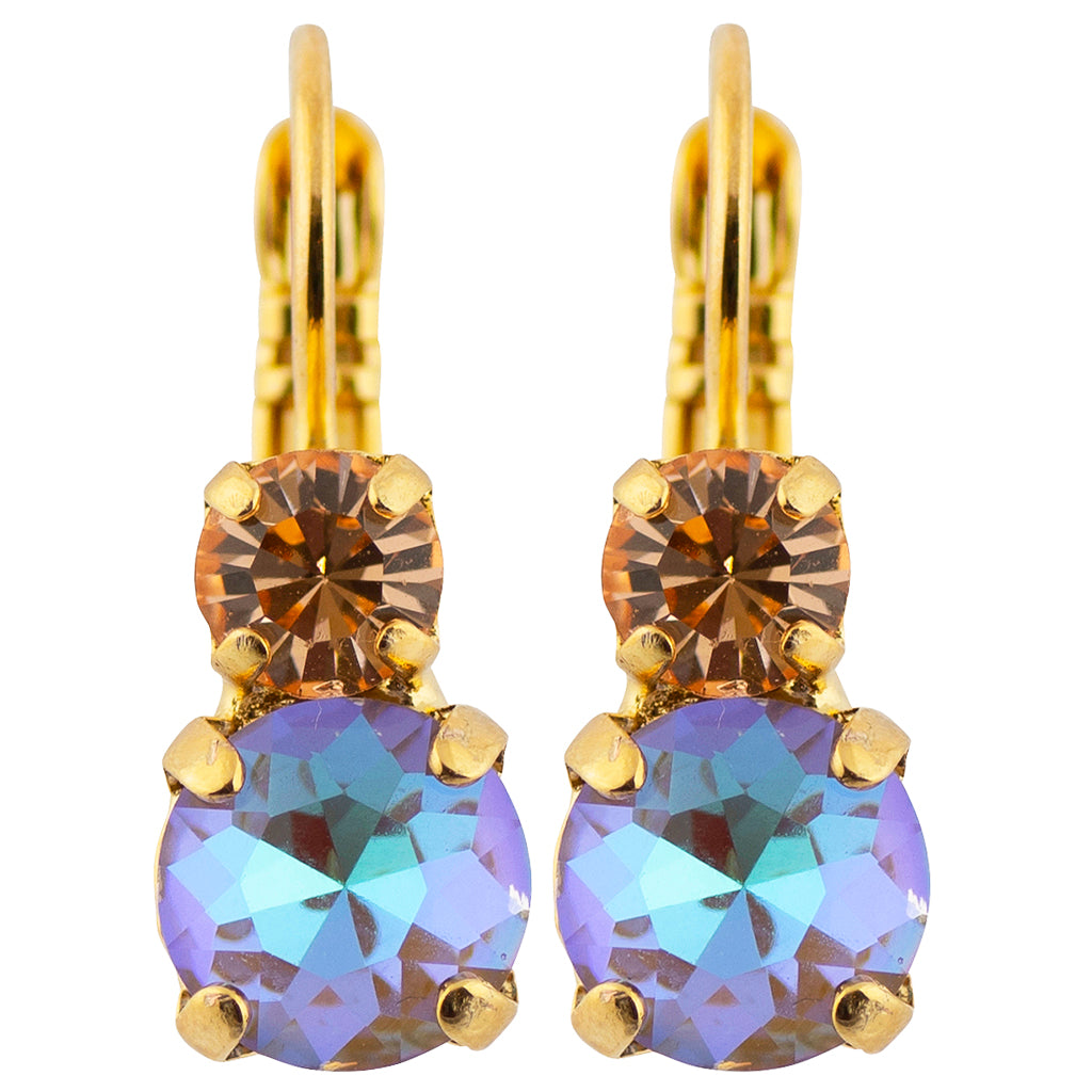 Mariana Jewelry Chai Gold Plated Crystal Rondelle Drop Earrings, Tea Time Collection