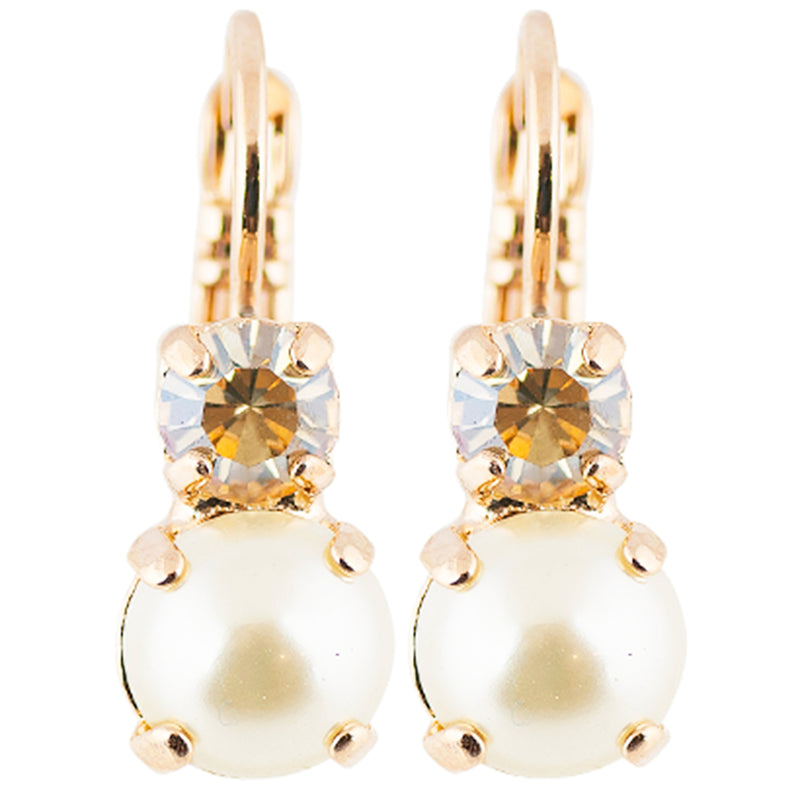 Mariana "Cookie Dough" Rose Gold Plated Petite Round Crystal Drop Earrings