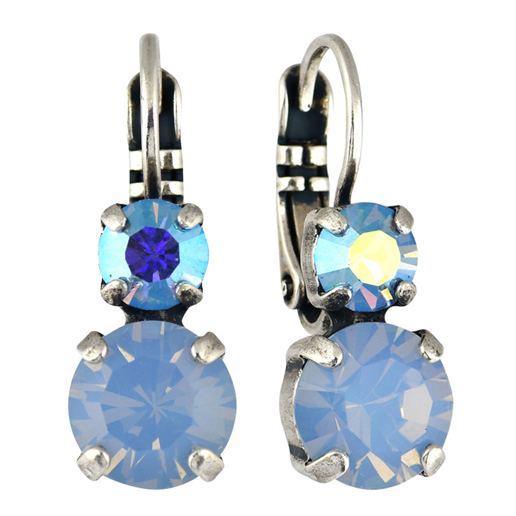 Mariana Jewelry Periwinkle Earrings, Silver Plated with crystal, Nature Collection MAR-E-1190 1343 SP6