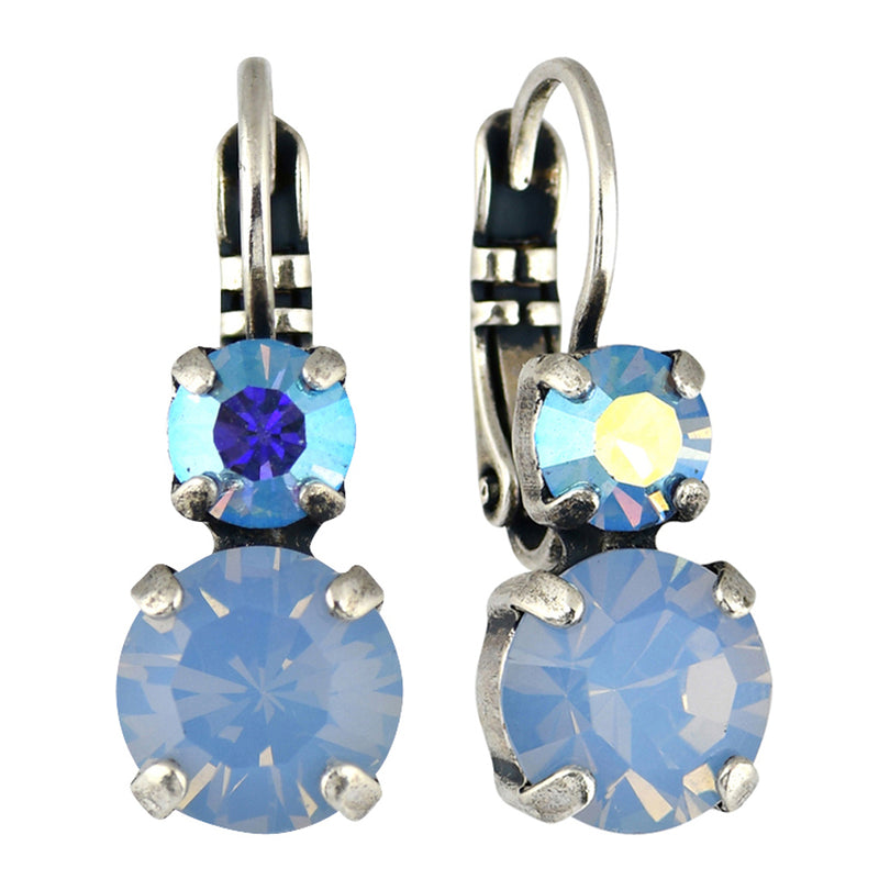 Mariana Jewelry Periwinkle Earrings, Silver Plated with crystal, Nature Collection MAR-E-1190 1343 SP6