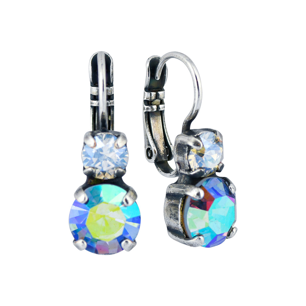 Mariana Jewelry "Italian Ice" Silver Plated Petite Round Crystal Drop Earrings