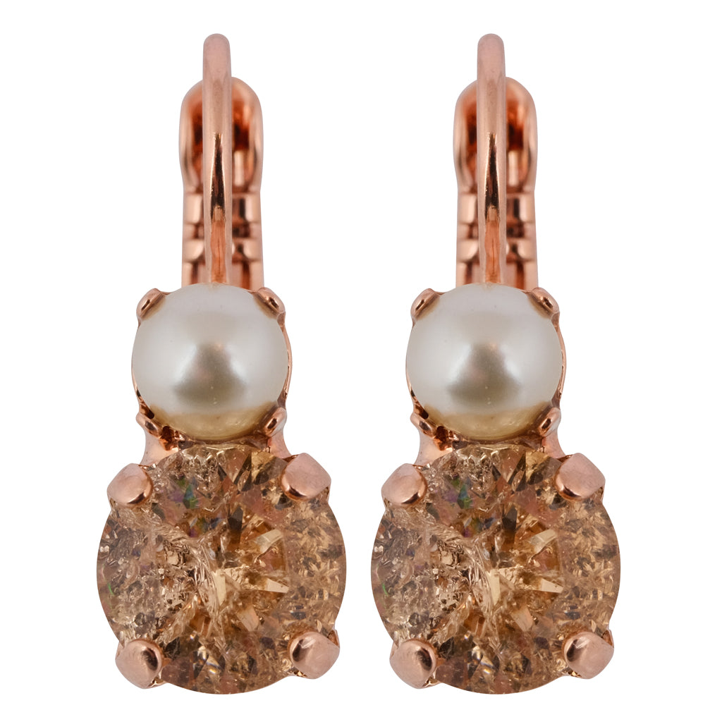 Mariana "Desert Rose" Rhodium Plated Petite Round Crystal Drop Earrings