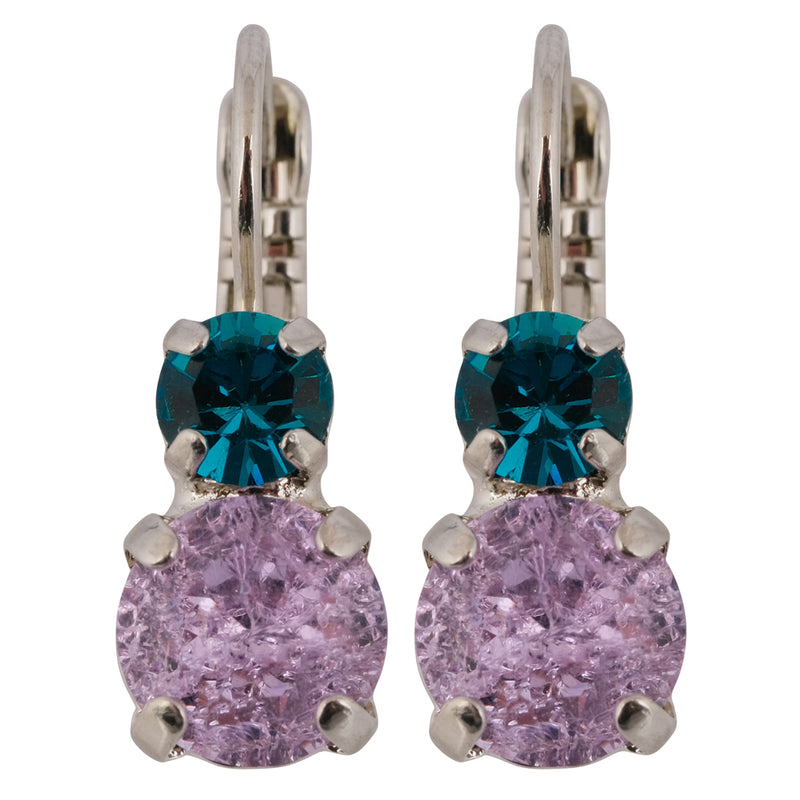 Mariana "Violet" Rhodium Plated Petite Round Crystal Drop Earrings