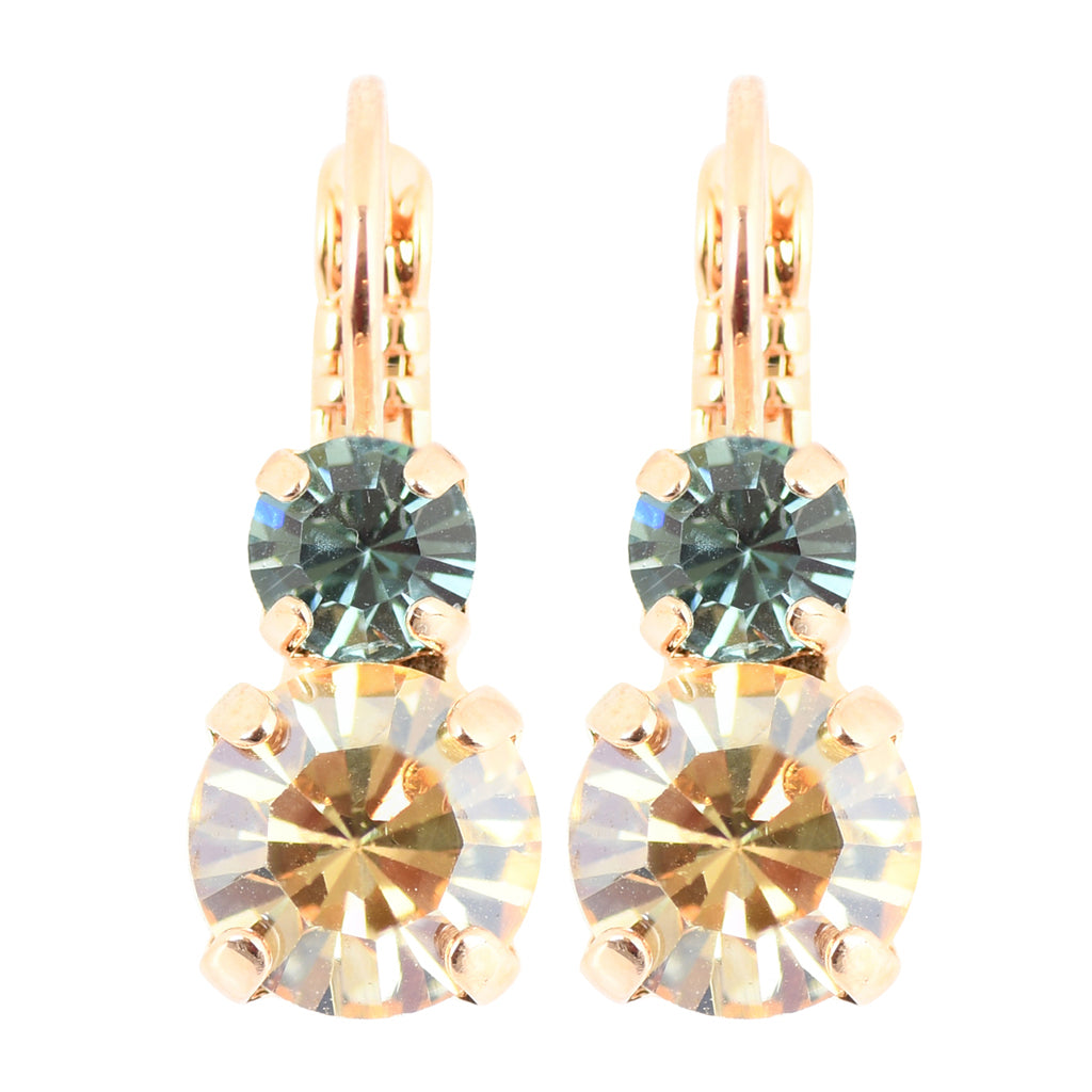 Mariana "Moon Drops" Rose Gold Plated Petite Round Crystal Drop Earrings