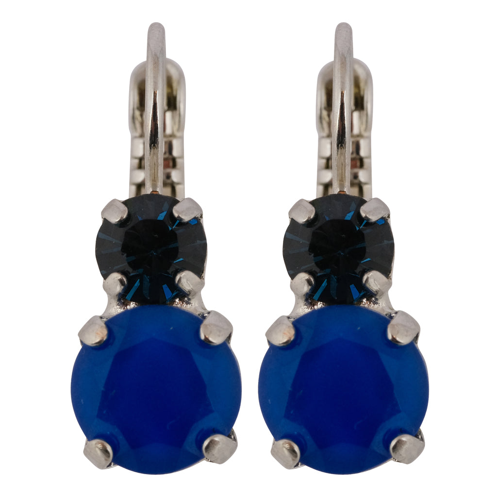 Mariana "Cascade" Rhodium Plated Petite Round Crystal Drop Earrings