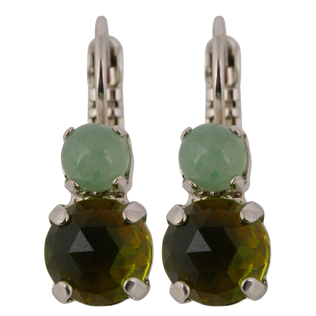 Mariana "Savannah" Rhodium Plated Petite Round Crystal Drop Earrings