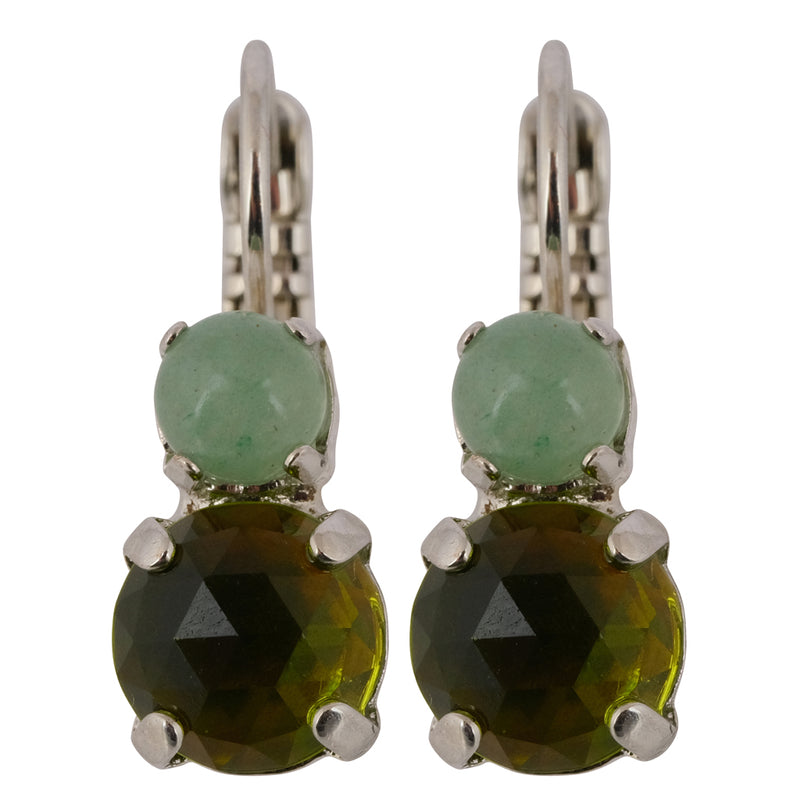 Mariana "Savannah" Rhodium Plated Petite Round Crystal Drop Earrings