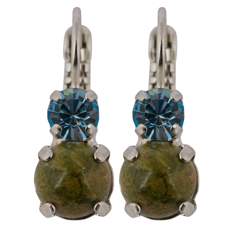 Mariana "Aqua Vista" Rhodium Plated Petite Round Crystal Drop Earrings