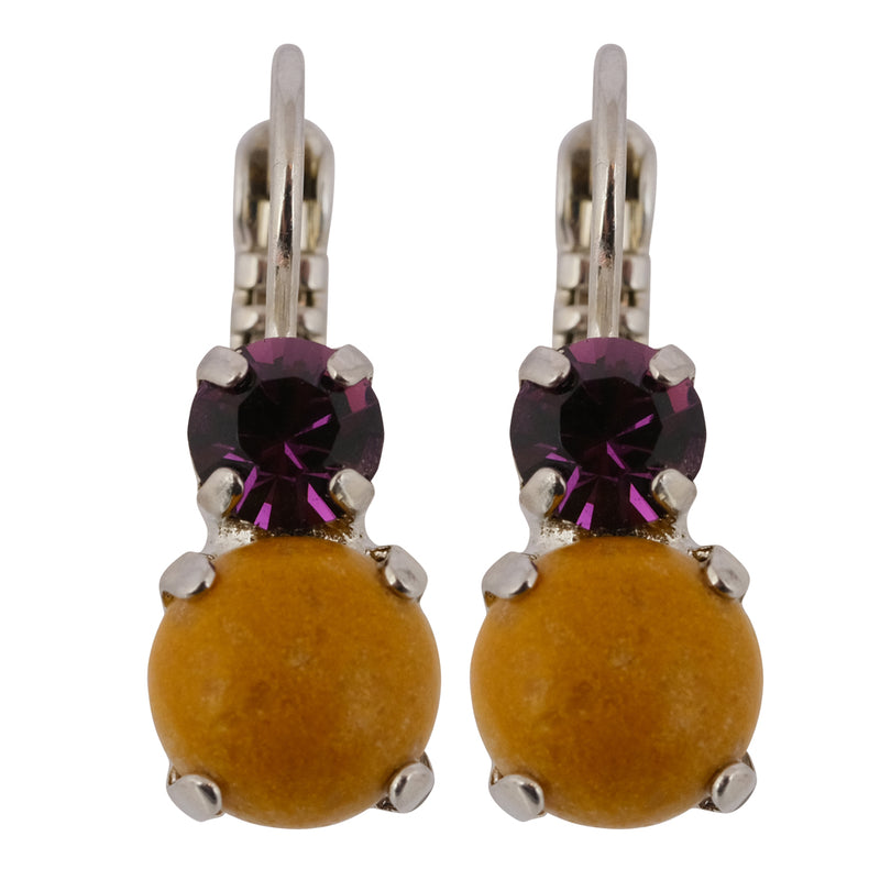 Mariana "Sunrise" Rhodium Plated Petite Round Crystal Drop Earrings