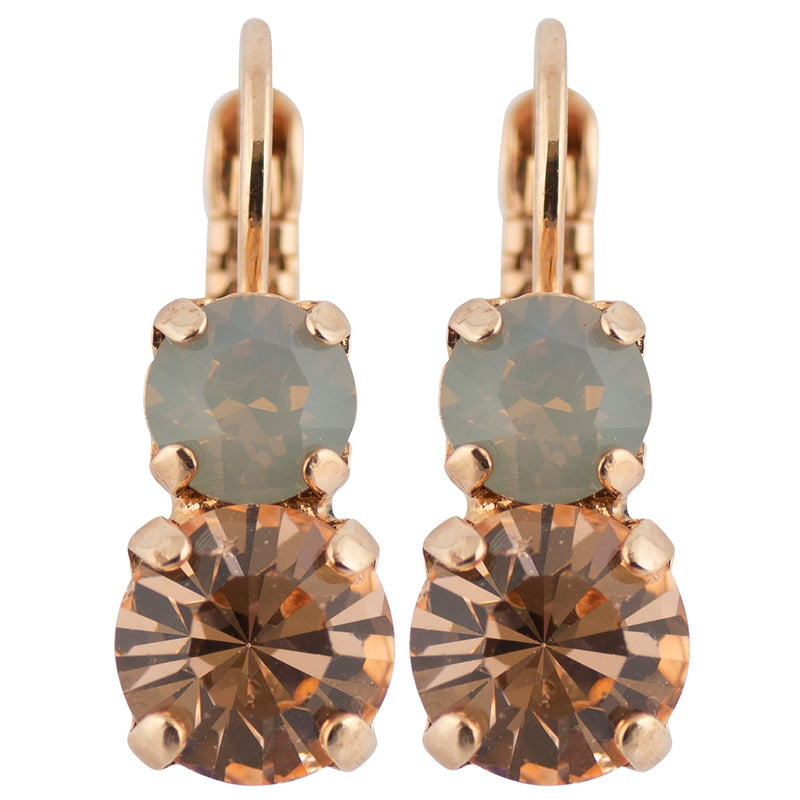 Mariana Peace Rose Gold Plated Crystal Petite Round Drop Earrings