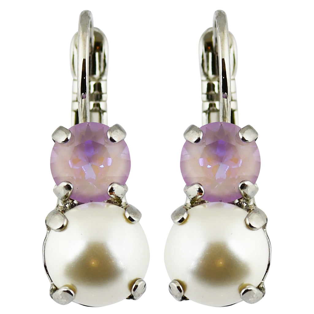 Mariana Romance Rhodium Plated Crystal Petite Round Drop Earrings
