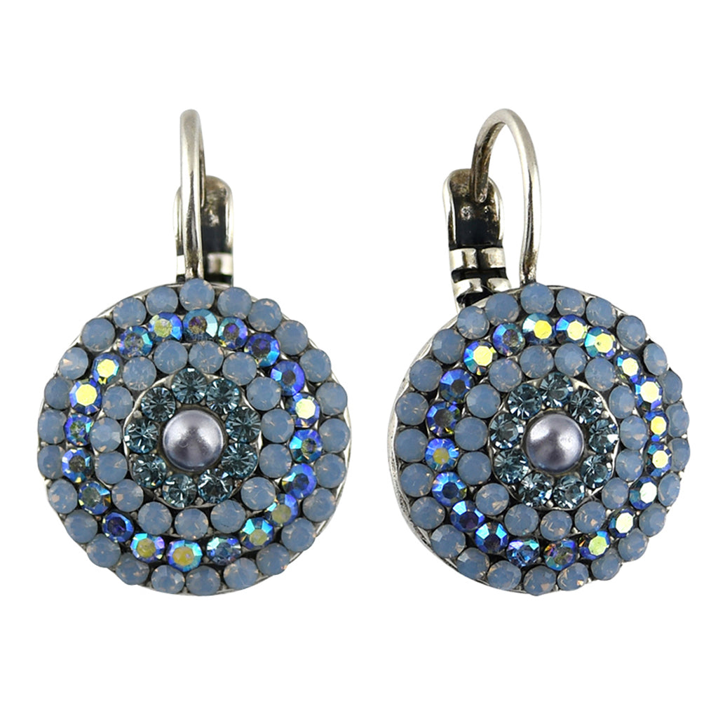 Mariana Jewelry Periwinkle Earrings, Silver Plated with crystal, Nature Collection MAR-E-1193 1343 SP6